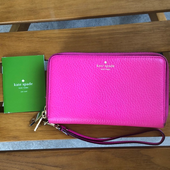 kate spade Handbags - Kate Spade Double ZIP Wristlet Lipstick Pink